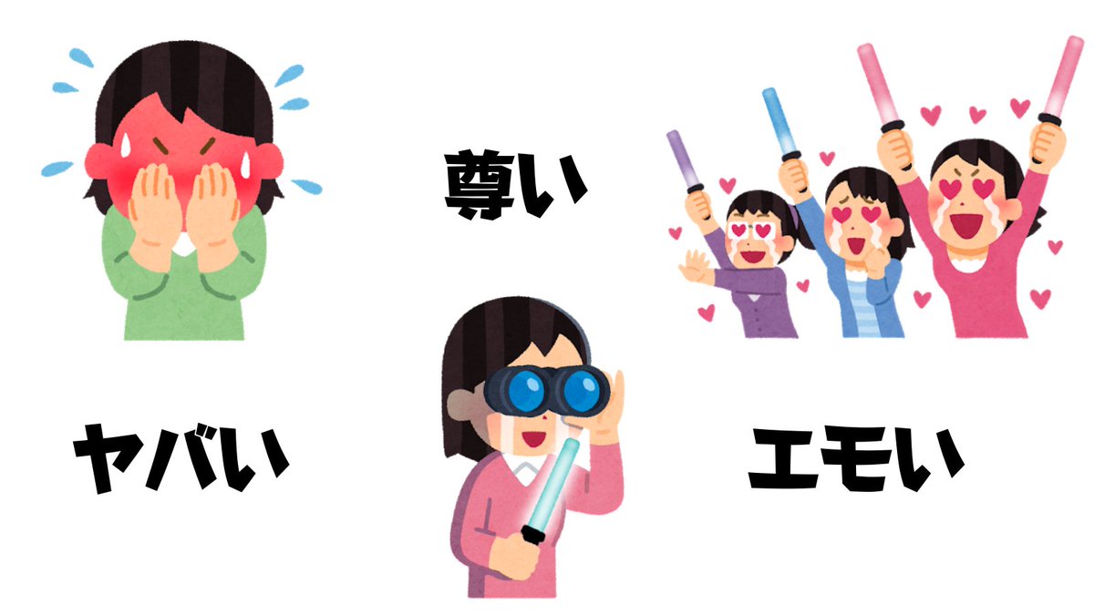 松田詩依 香屋夢見堂 発売中 朗読cd化決定 ちなみに 香屋夢見堂 アフレコ中の松田の脳内はこんな感じでした 語彙力は 尊い ヤバい エモい の三つにそぎ落とされました 素材は いらすとや さんをお借りしております
