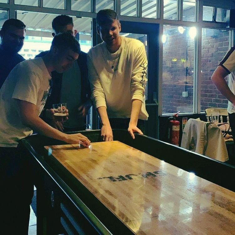SHUFL. It's here to stay! Have you played? Grab your pucks from the bar, win or loose, it's sliding time! 😁 #SHUFL #winner #entertainment #newthings #BAR77