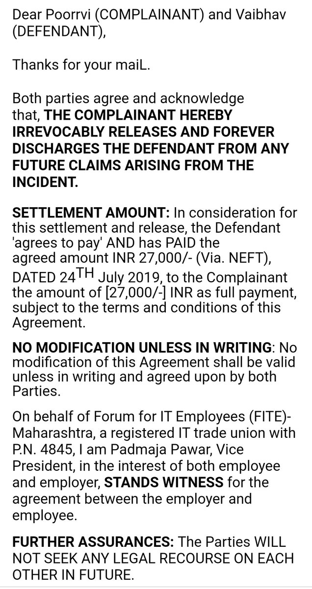 PadmajaPawar's tweet photo. #2yrsBack
#Adventure #ActivityHub
#NonIT #Sector
Sharing one instance where, We assisted NON-IT employee to get her #dues from #Roha based employer.
One of the many success stories of #TeamFITE
Let's keep helping whoever we can to the best of our capabilities.🤝
#TogetherWeCan https://t.co/SQATeXEtxI