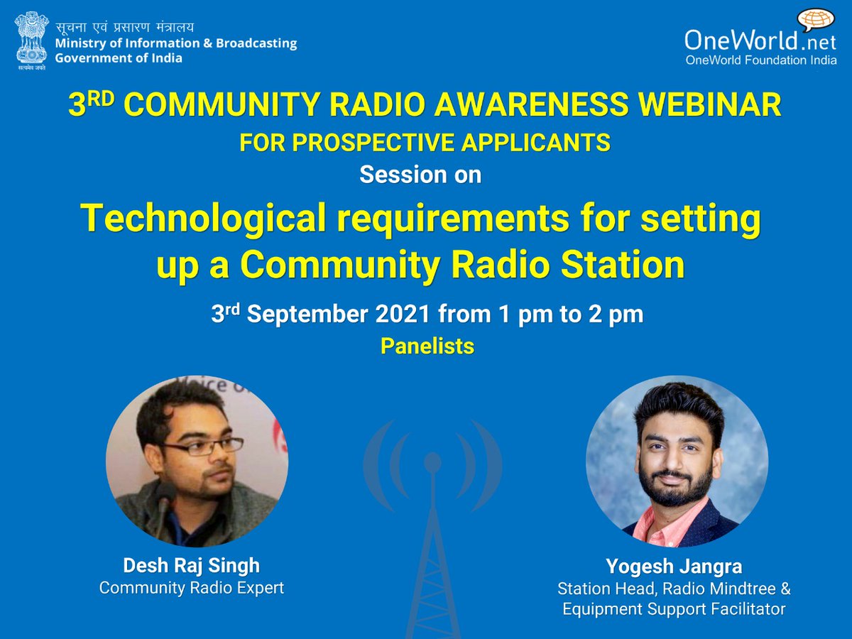 OneWorld_EDAA's tweet photo. Session is going on with our community radio  experts- @DeshRajLive and Mr. Yogesh from Radio Mind, Haryana. https://t.co/M4PnGfORm4