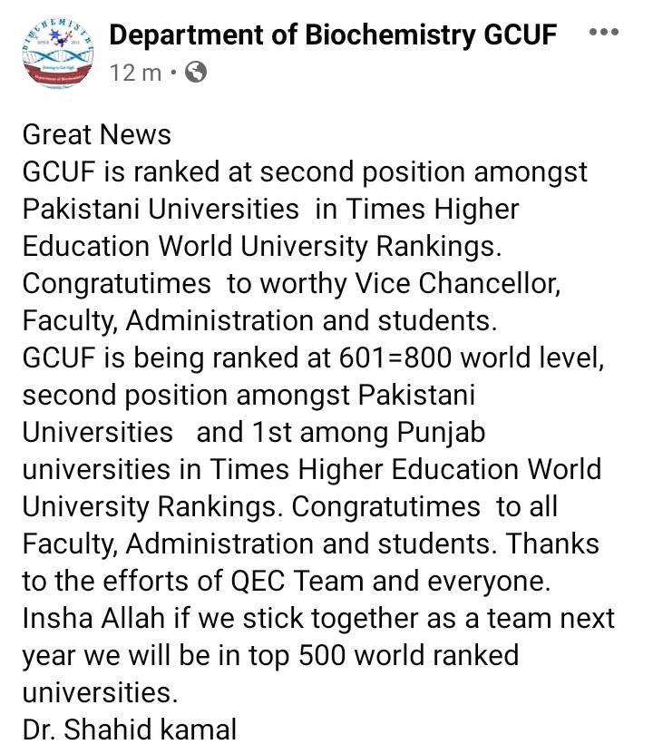 BedarBakhtKhan1's tweet photo. Allhamdolliah โฅ๏ธโจ
Proud Moment for #GCIANS โฅ๏ธ๐ฅ
#GCUF https://t.co/z2QIZg3UHf