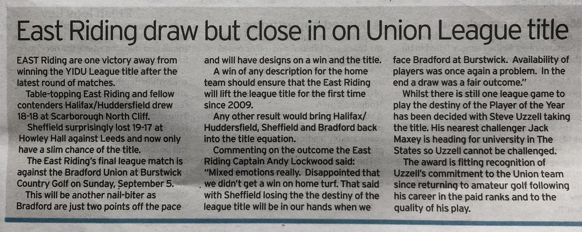 <a href="/erugc/">ERUGC</a> draw but close in on Union League title ⛳️🏌️👍

<a href="/ersatz1967/">John Illingworth</a>