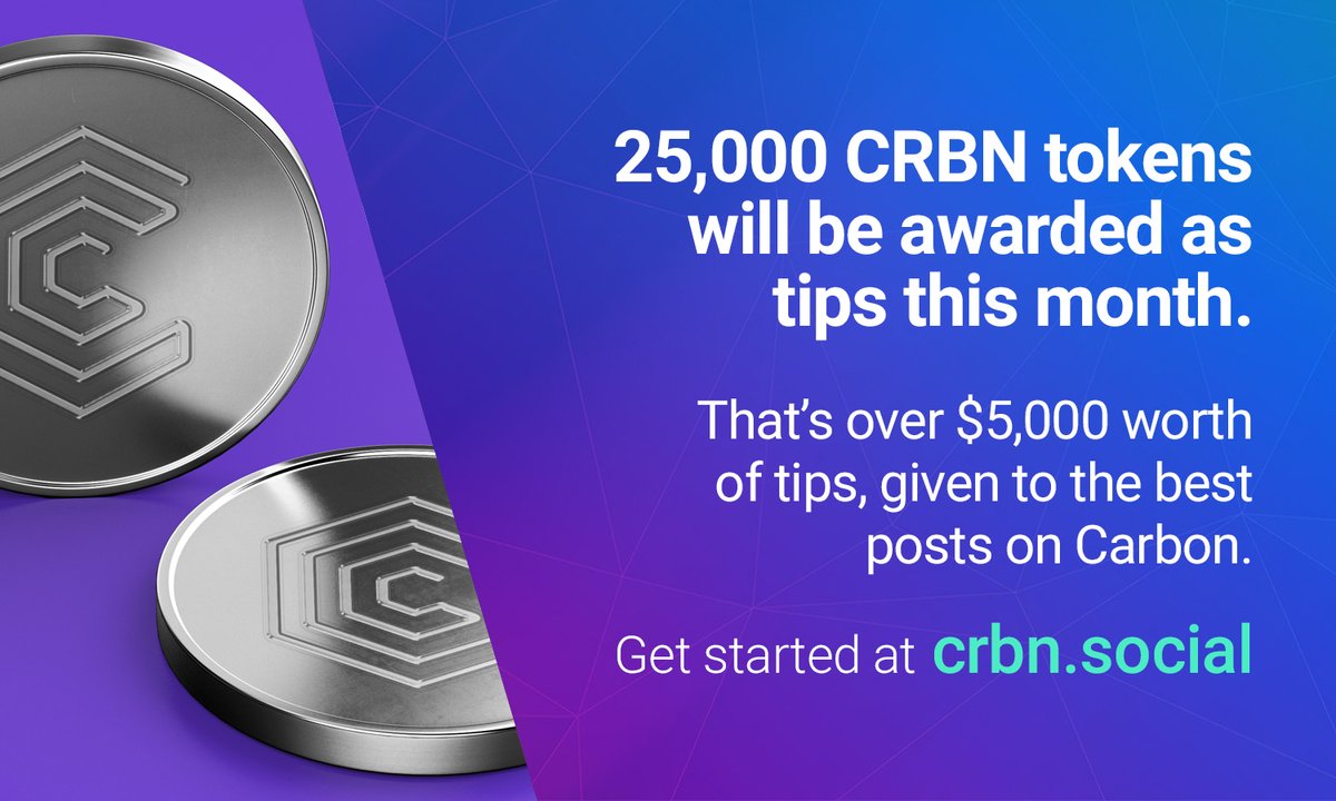 crbnio's tweet photo. We're giving away a BONUS 25,000 CRBN this month! We'll be tipping dozens of users for great posts or good efforts in helping Carbon grow. Get started at https://t.co/I81xyBXikj $CRBN #airdrop #free #crypto #bonus #rewards https://t.co/IrmUhMPdTl