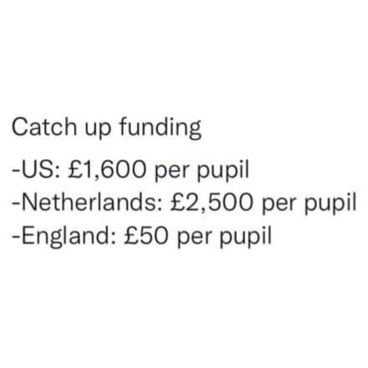 StubblyStephie's tweet photo. Wow!!! It's almost as if the English Government doesn't give a damn about its school pupils.... #CatchUpFunding https://t.co/fFhutmkVRV