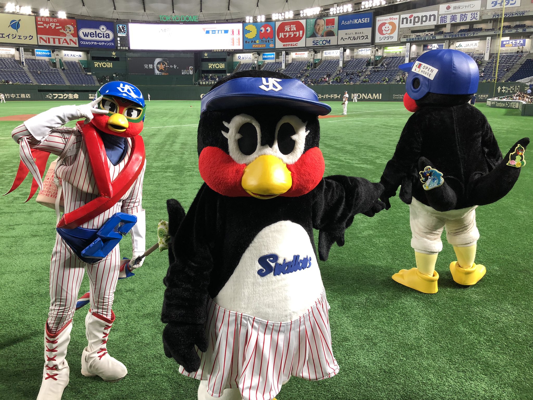東京ヤクルトスワローズ公式 トルクーヤ つばみ つば九郎 集合写真撮りまーす つば九郎は自由にてくてく そんなスワローズマスコットたちin東京ドームです Swallows つば九郎 つばみ トルクーヤ T Co 2zgpeu76st Twitter