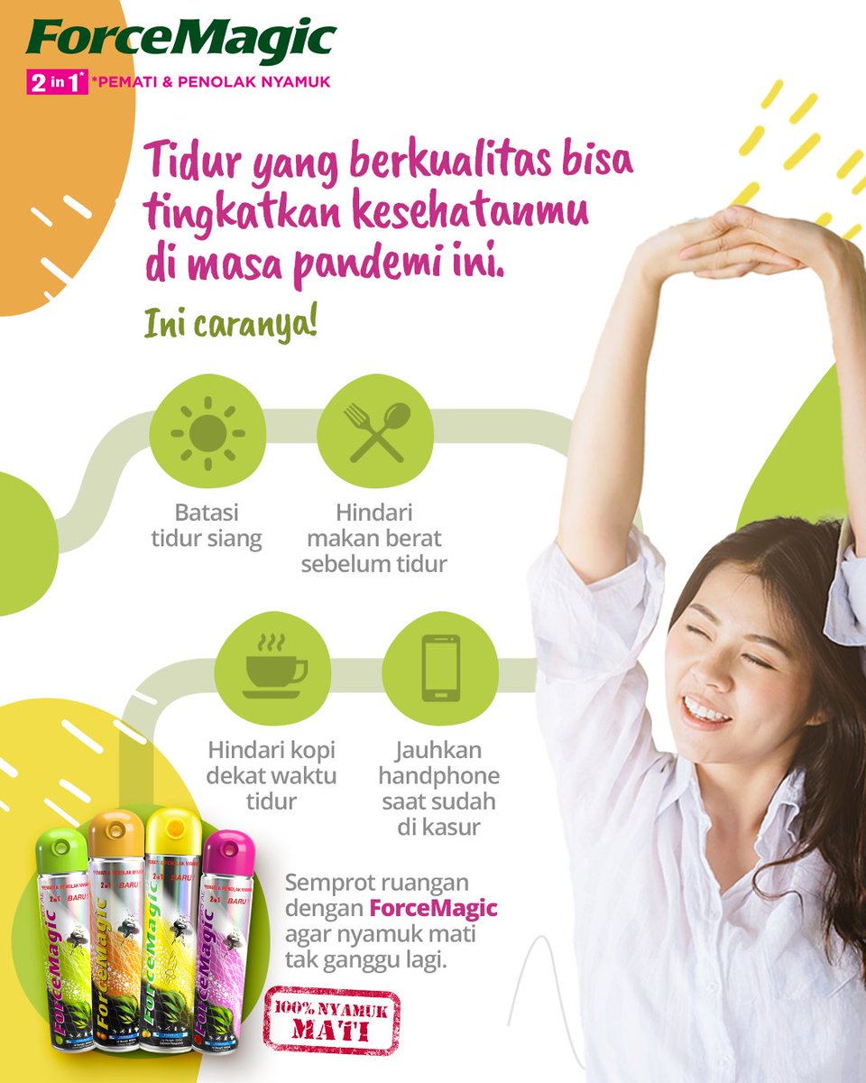 Apa?! Kualitas tidur bisa pengaruhi kesehatan di masa pandemi?

Jangan lupa semprot ForceMagic di kamar sebelum tidur agar tidur nyenyak dan nyamuk mati 100% gak bangun lagi! Klik linktr.ee/forcemagic untuk dapatkan promo terbaik ForceMagic sekarang!
⁣
#KarenaAkuSayangAnakku