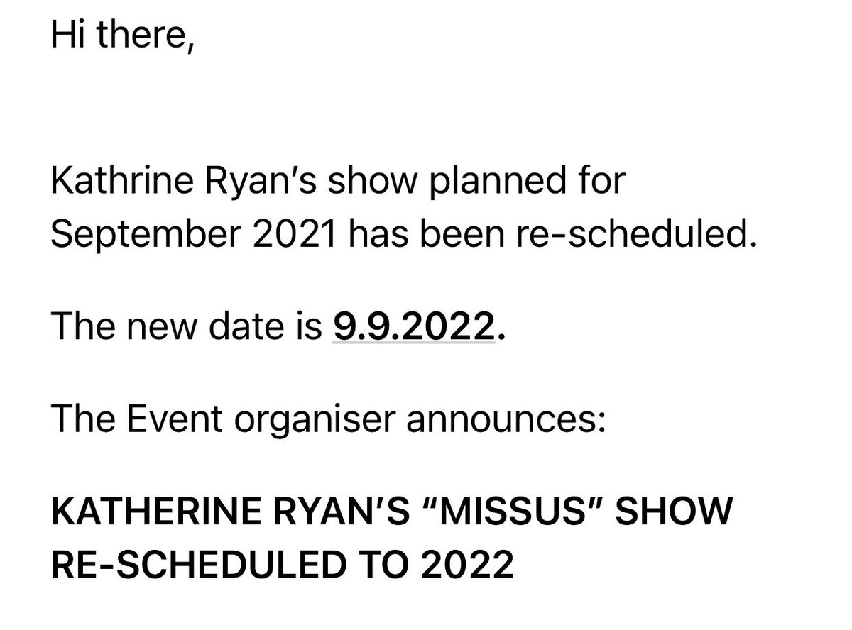 Me: Oooh Katherine Ryan’s Helsinki show next week is going ahead. Let’s get tickets. Yay! We’re going to see Katherine Ryan.
24 hours later…
Katherine Ryan: Oh you silly silly boys. https://t.co/PRRX8CK82m