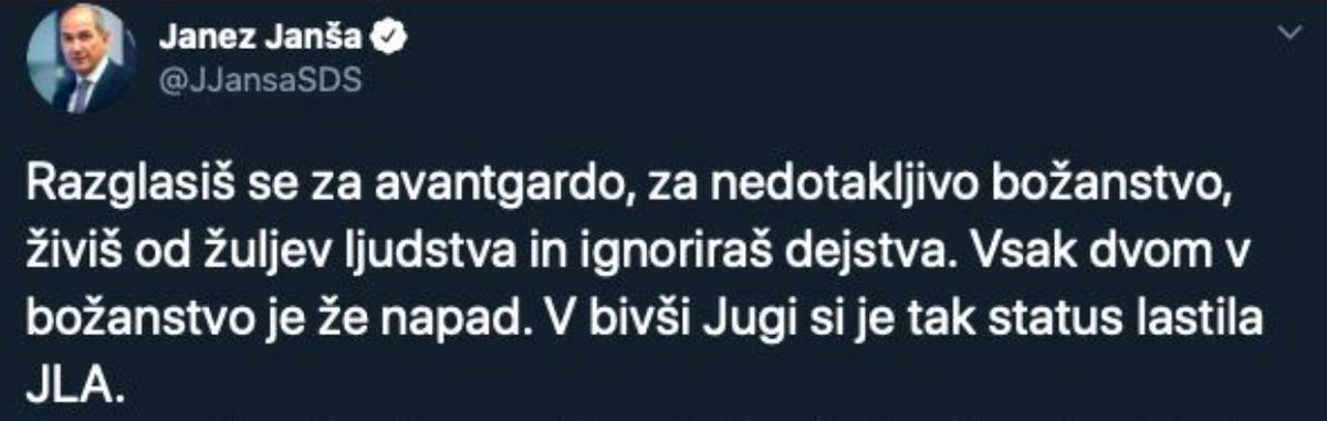 Da bi nekdo v treh stavkih tako odlično in pronicljivo opisal samega še nisem videl. Božansko dober opis!

#sampovem
#Slovenija