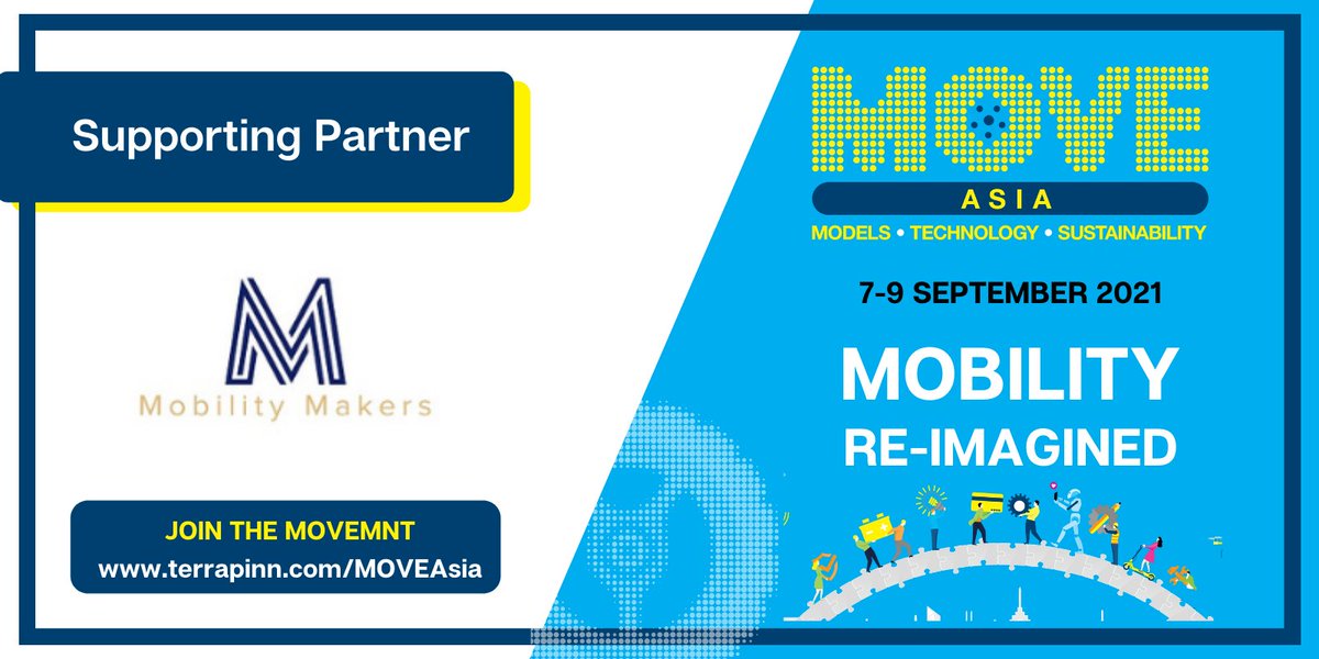 EVChargeLiveTH's tweet photo. Announcing @mobilitymakers as our supporting partner in #MOVEAsia on 7-9 September 2021, LIVE Online.
Find out more by visiting their website at https://t.co/D3rxzsgLO0 https://t.co/4l9A4eqrzI