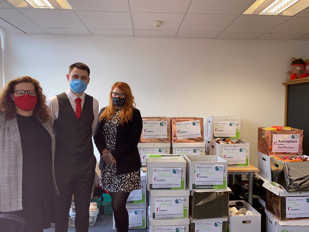 PMPropertyNews's tweet photo. A huge well done to #TeamPMPL for donating 29 boxes full of essentials for @RoundaboutSheff  in support of their amazing work they do in helping vulnerable young adults. It was great to hand these over and see the difference these items make #charity. https://t.co/3QKTyuAXN3