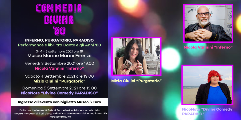 Al #MuseoMarini di #Firenze tre straordinari interpreti per una rilettura originale del poema dantesco.

Tre performance sulla #DivinaCommedia secondo lo spirito evocativo degli anni '80 della #newwave postmoderna fiorentina. 

Il programma su 👉 museomarinomarini.it