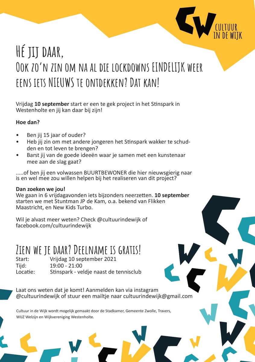 #Westenholte opgelet!
facebook.com/cultuurindewij… #cultuurindewijk #Zwolle