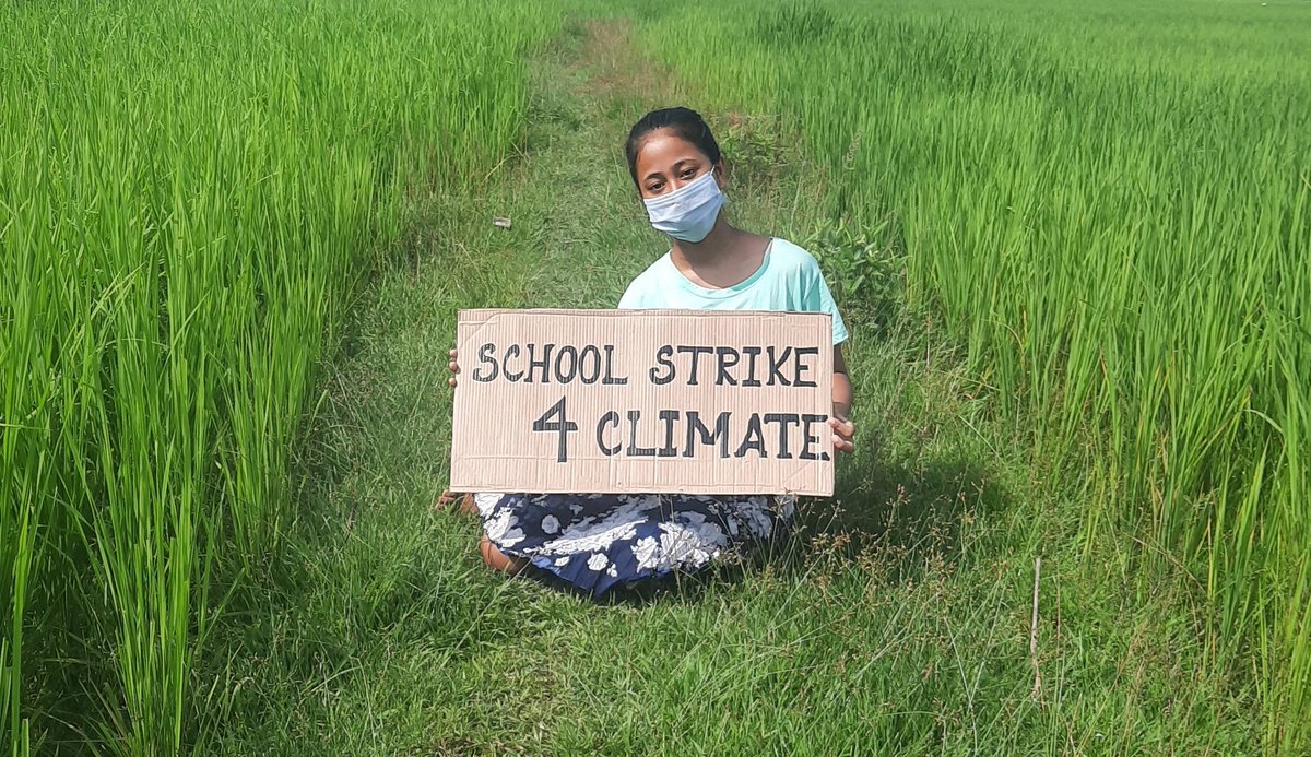 Week 53 of #climatestrike🌍 Hey ! I've completed one year of my strike and there are so many climate activists on the road. #ClimateActionNow #FridaysForFuture #schoolstrike4climate