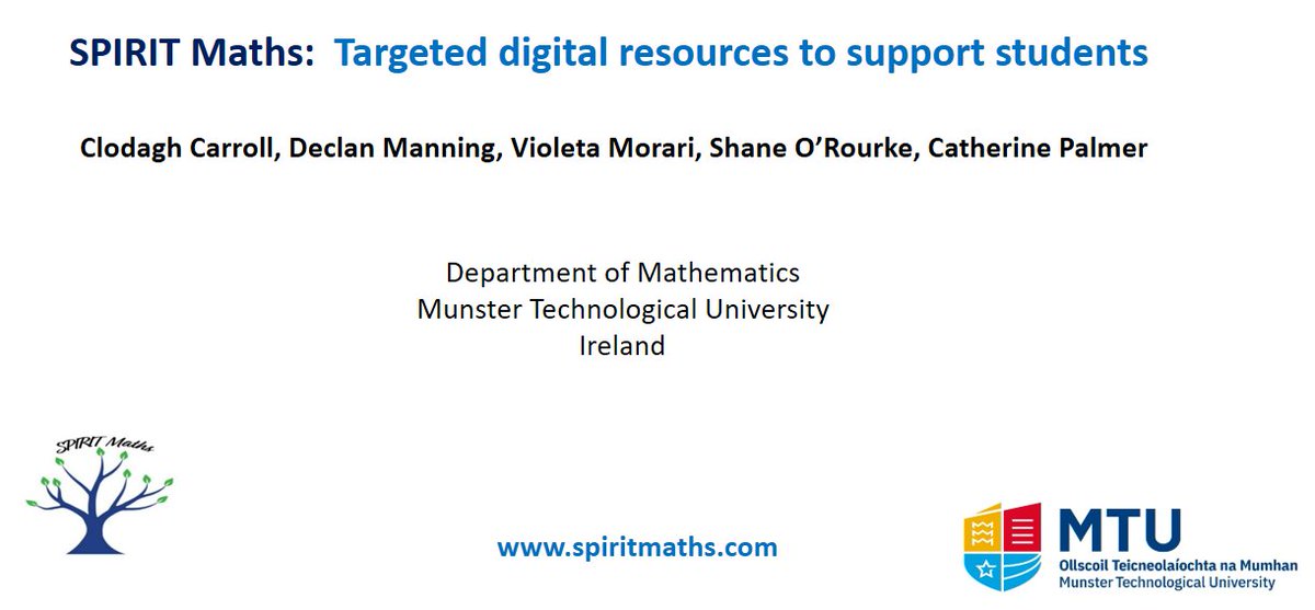 seanwithafada's tweet photo. Great talk this morning at #cetlmsor2021 by some of the #SPIRITMaths project team on "Targeted digital resources to support students". A @CITmaths project funded by #SATLE2019 @ForumTL. https://t.co/b7zR46YdLi