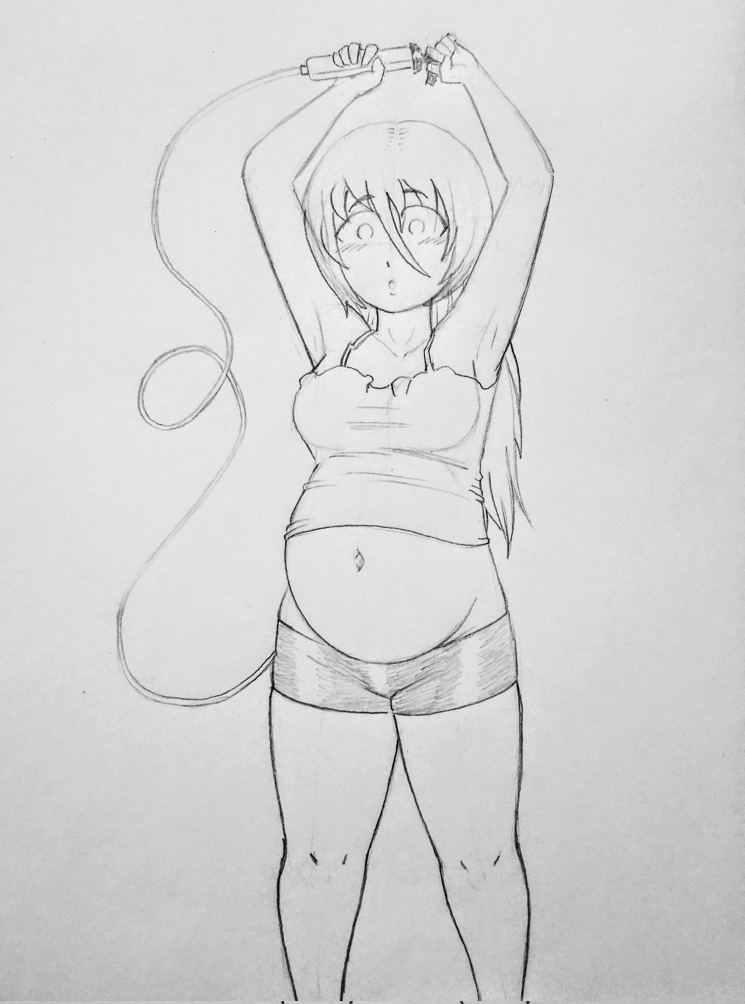 Belly inflation girl