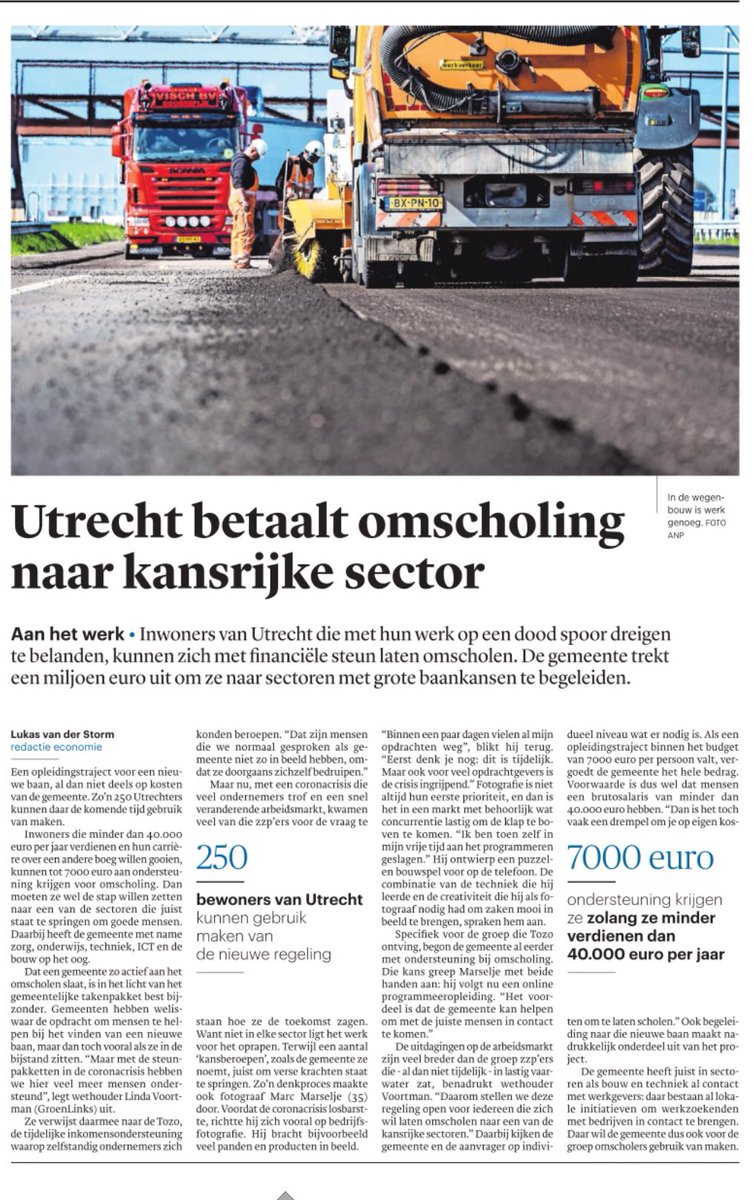 Utrechters die zich laten omscholen naar een kansrijk beroep krijgen hulp en budget bij de omscholing van de gemeente. Verdien je minder dan 40.000 euro en wil je werken in de techniek, bouw, zorg of onderwijs? Vraag een gesprek aan via utrecht.leerwerkloket.nl