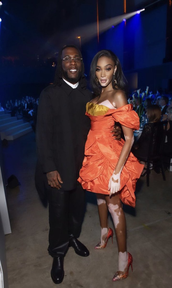 Burna Boy with @King_Salieu and @WinnieHarlow at the @BritishGQ 2021 Men Of The Year Awards in London

#GQAwards