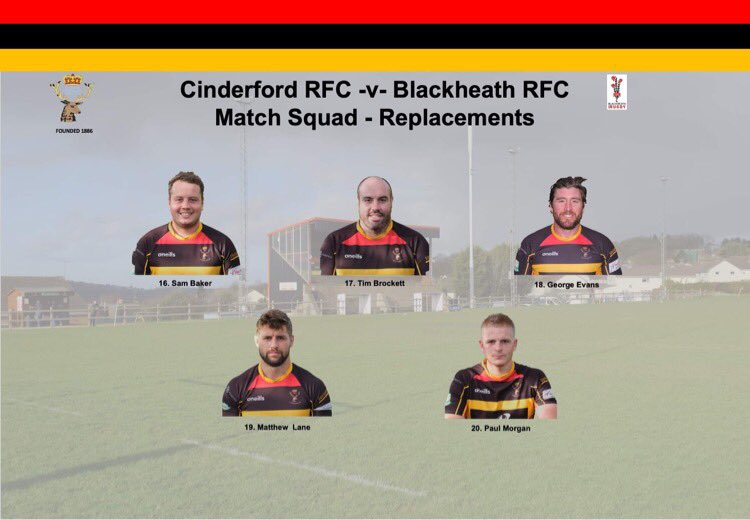 Cinderford RFC 🌲🏉 (@cinderfordrfc) on Twitter photo Your 20-man Cinderford squad to take on <a href="/Blackheath_1858/">BlackheathRugby</a> this Saturday 🔥
🗓4th September
📍 Well Hall, Kidbrooke Lane, London SE9 6TE
⏰ 3pm Kick Off
National One - We Back ⚡️ Let’s goooo 🦌 Your 20-man Cinderford squad to take on <a href="/Blackheath_1858/">BlackheathRugby</a> this Saturday 🔥
🗓4th September
📍 Well Hall, Kidbrooke Lane, London SE9 6TE
⏰ 3pm Kick Off
National One - We Back ⚡️ Let’s goooo 🦌
