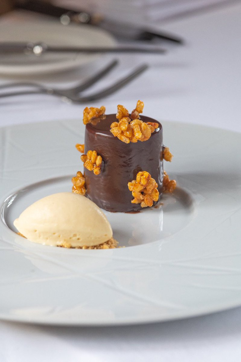 The seasons are starting to change and warming puds are a welcome addition to the menu. 🍂⁣
⁣
Here’s a few delicious dishes from <a href="/MilsomBusiness/">Milsom Business</a> Le Talbooth Menu.⁣
⁣
Blueberry souffle or glazed dark chocolate delice with caramelised popped rice and Baileys ice cream. 😍⁣