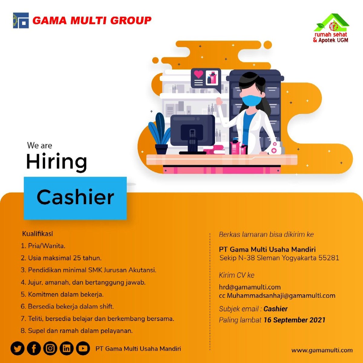 gmum_group's tweet photo. Mari bergabung bersama kami Gama Multi Group, Perusahaan Induk Universitas Gadjah Mada.

Maju dan berkembang bersama kami.

Untuk informasi lebih lanjut kunjungi website kami di https://t.co/f37SBdKg5h

#lowongankerja #job #vacancy #JobVacancy https://t.co/jVNc6nlmEu