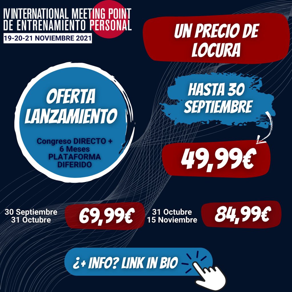 ¡Lanzamos nuestro congreso Online! Los próximos 19, 20, 21 de Noviembre disfrutaremos de un evento espectacular. Aprovecha la oferta de lanzamiento hasta 30 septiembre, ¿te lo vas a perder? ensaformacion.com/producto/congr…