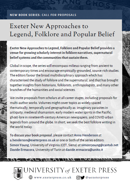 Coming Attraction: Exeter New Approaches to
Legend, Folklore and Popular Belief #history #AcademicChatter #academia <a href="/UExeterPress/">University of Exeter Press</a>