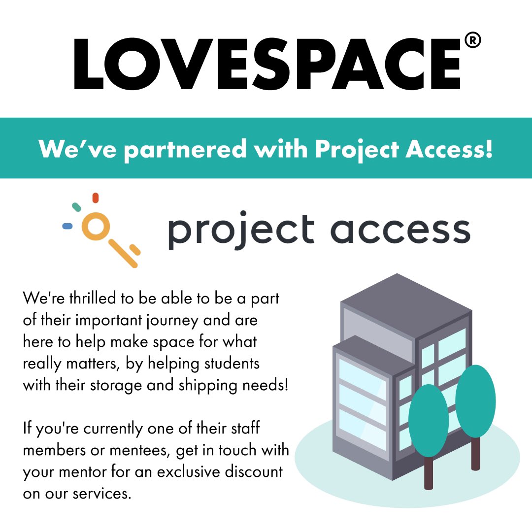 LOVESPACEUK's tweet photo. We're proud to announce we've partnered with Project Access International! 

They are a non-profit organisation currently operating in 21 countries that help students from under representative backgrounds apply to top universities. 

#storage #ukstorage #shipping #studentstorage https://t.co/kyYLANvTD1