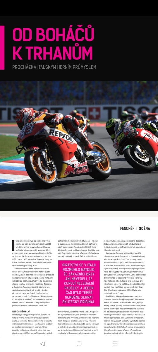 damgentemp's tweet photo. In this month's issue of @levelcz you'll find my retrospective on the Italian gaming industry, a very quick look from the early 80s, until now, from Simulmondo to Santa Ragione. It is in czech only, but the article will probably see life in English somewhere else soon. https://t.co/vs6vBsSxID