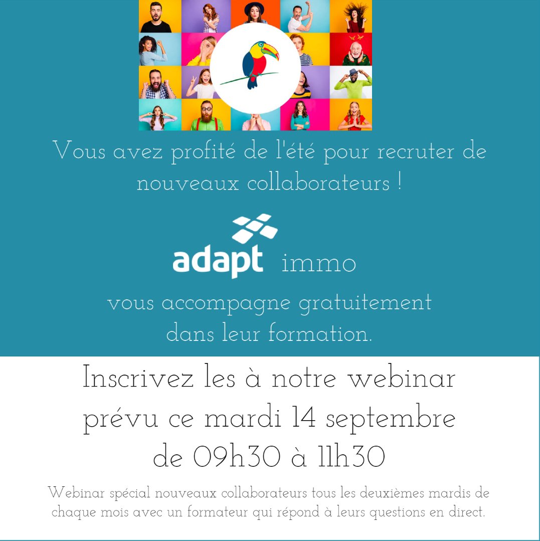 Adapt immo vous accompagne gratuitement dans la formation de vos nouveaux collaborateurs
