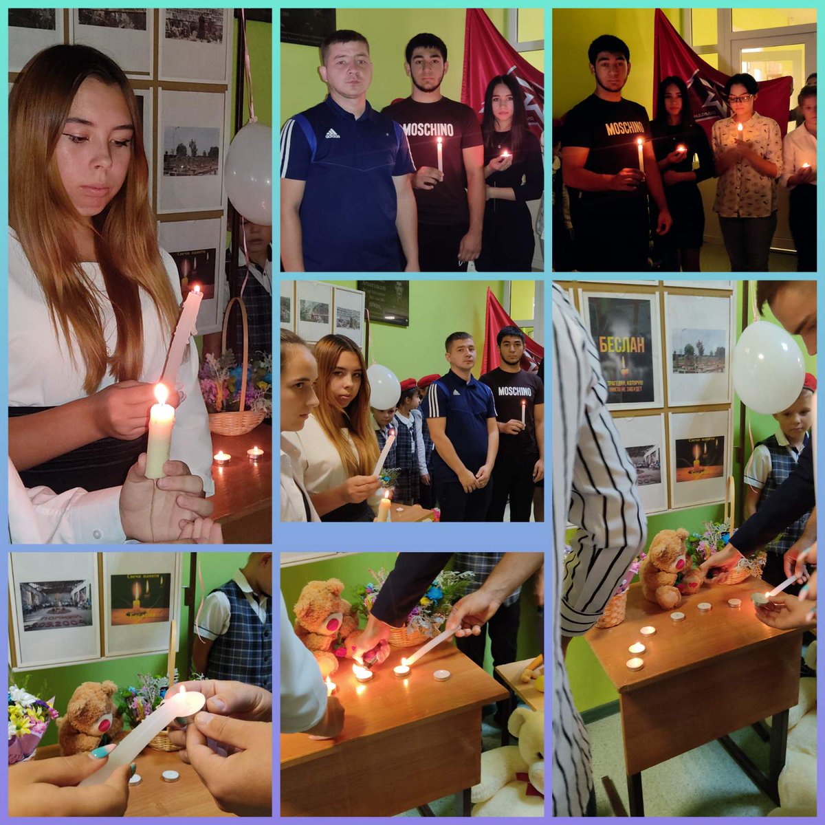 'Живая память о Беслане' Активисты РДШ почтили минутой молчания память детей и взрослых, погибших 17 лет назад в ходе теракта в городе Беслане в Северной Осетии В память обо всех погибших были зажжены поминальные свечи. #РДШ #РДШ_ВПН
