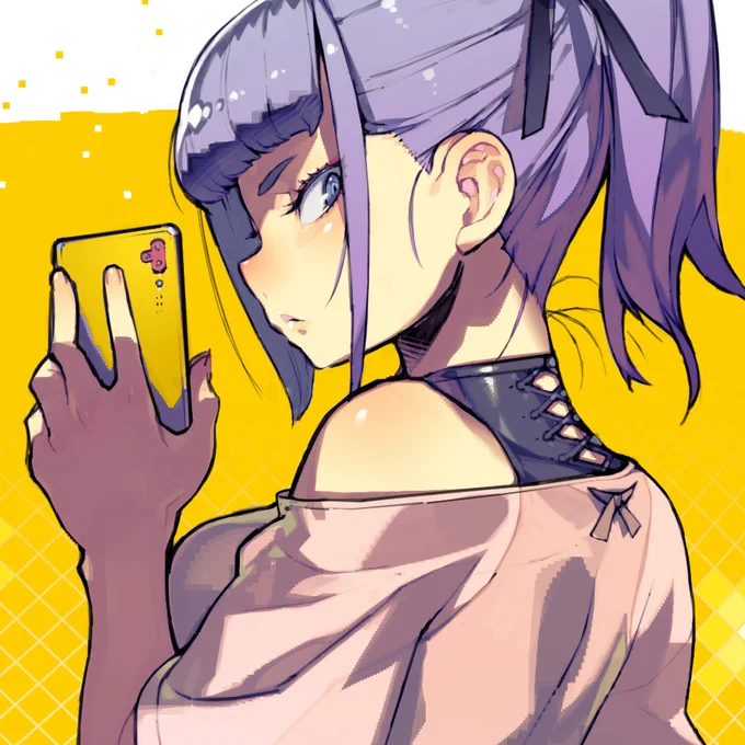 #地味尻娘
トリミングする勇気が"0"のアカウントです。
なんだかんだで縦長が一番落ち着くな～🥩✨

肩だしとポニテが描きたかったんです。 