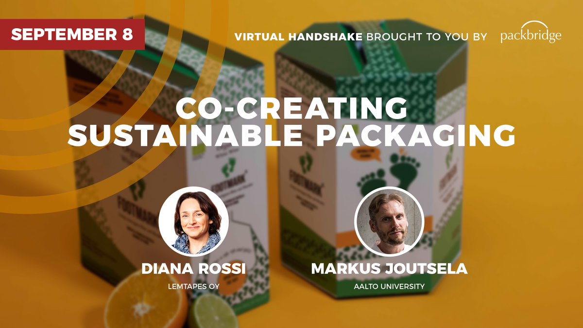 Packbridge's tweet image. Developing sustainable packaging with tapes and adhesives includes many interesting challenges and opportunities on the way. Join our conversation about it with @lemtapes and @AaltoUniversity on September 8, 14:00 Sweden time. Agenda and registration -&amp;gt; …andshake-lemtapes2021.confetti.events