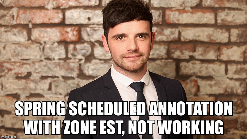 overflow_meme's tweet image. Spring Scheduled annotation with zone EST, not working stackoverflow.com/questions/6903… #springannotations #spring #cron #scheduledtasks