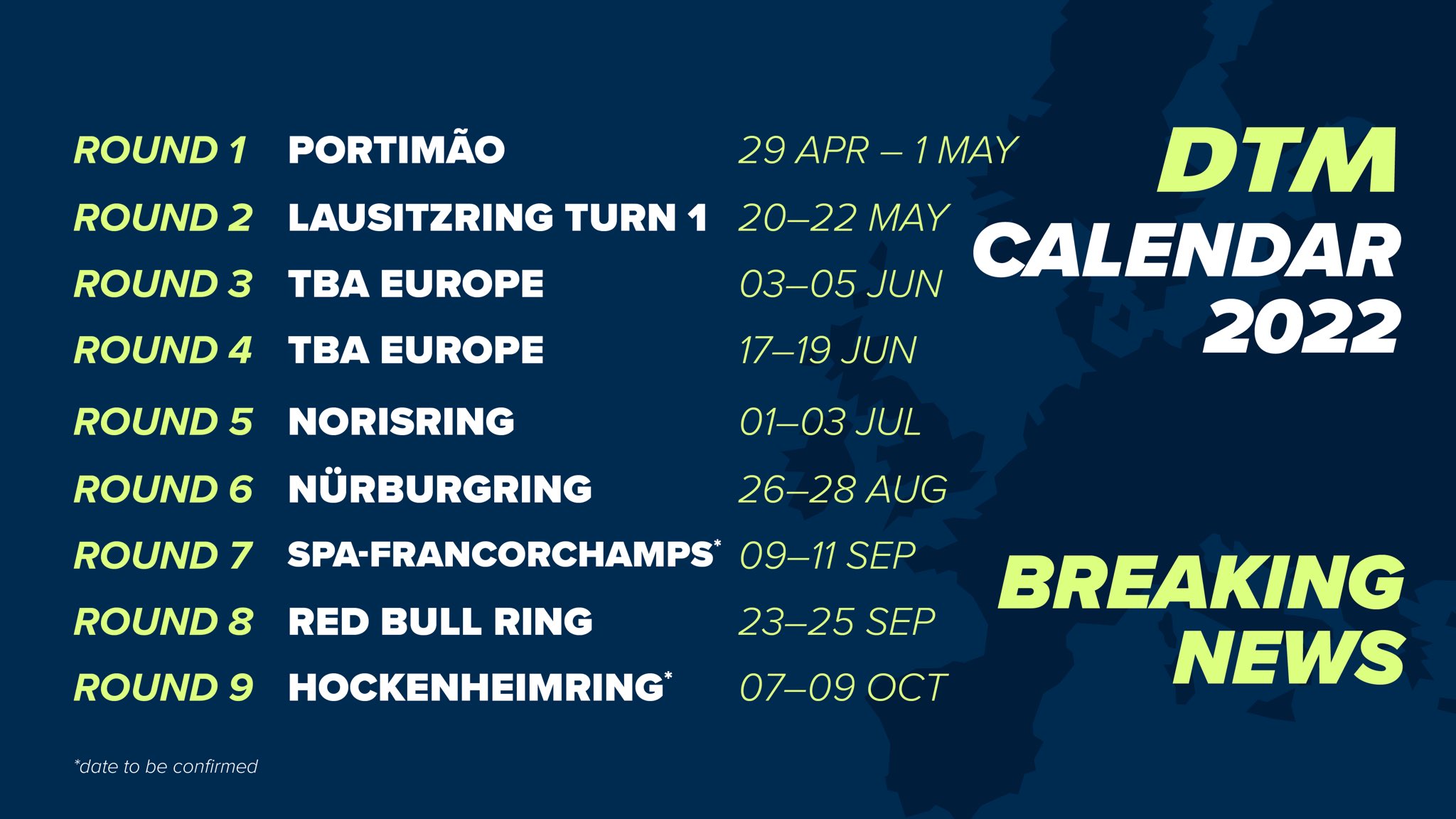 SpaFrancorchamps on Twitter "RT DTM The DTM Calendar 2022 is out! 