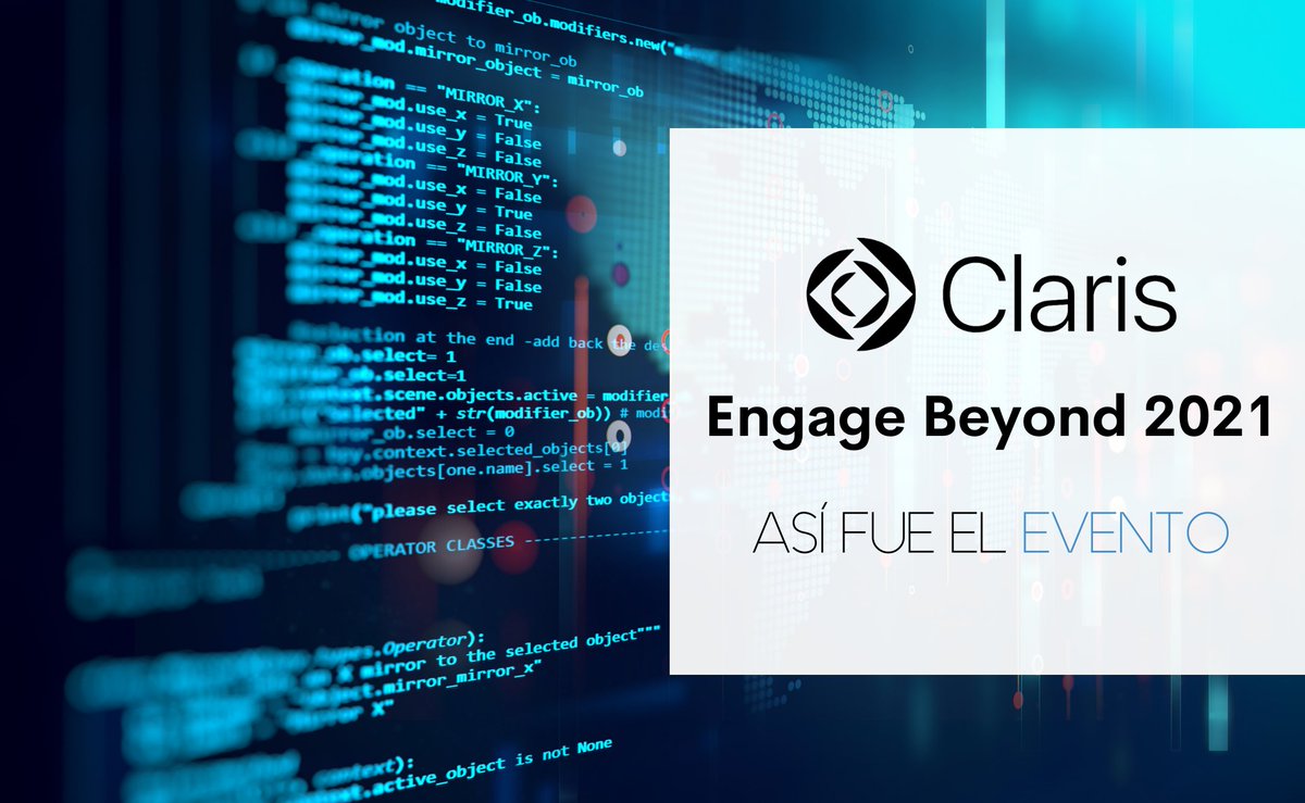 🆕 Hace apenas una semana asistíamos al gran evento #ClarisEngageBeyond21 💪🔝. <a href="/es_claris/">Claris - ES</a> 

¡Hoy en nuestro blog os lo contamos! 💯➡️ bit.ly/3BuNwqm