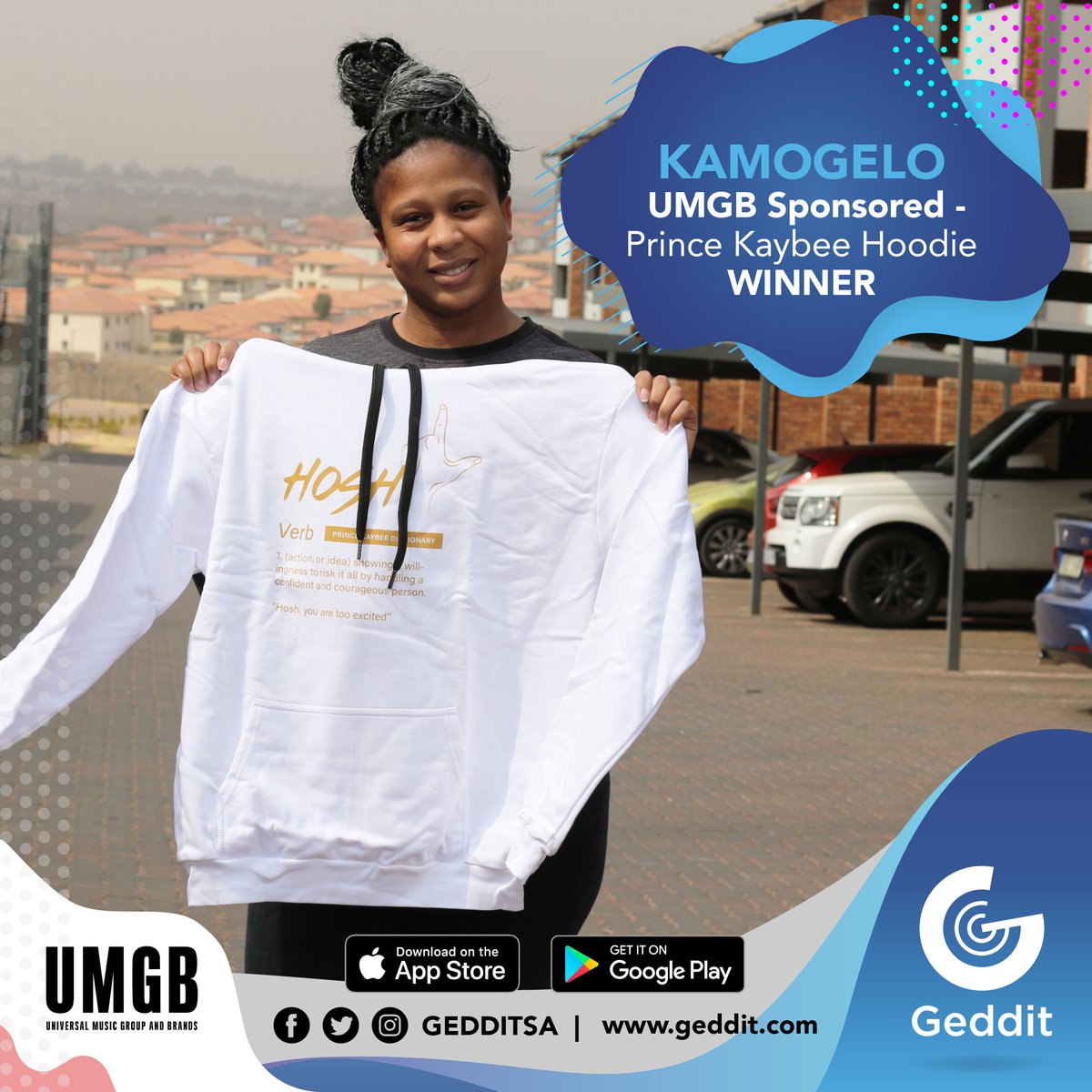 GedditSa's tweet photo. Congratulations Kamogelo for Winning the Prince Kaybee Hoodie from UMGB. Keep playing Geddit https://t.co/N9tt1Hl88I