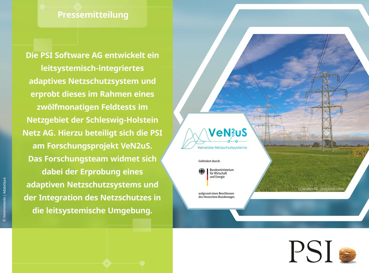 PSI ist Partner im Forschungsprojekt VeN2uS!
Am 1. September startete das vom BMWi geförderte Forschungsprojekt „Vernetzte Netzschutzsysteme – Adaptiv und Vernetzt“ (VeN2uS). 

Hier erfahren Sie mehr:
psi.de/de/psi-pressev…