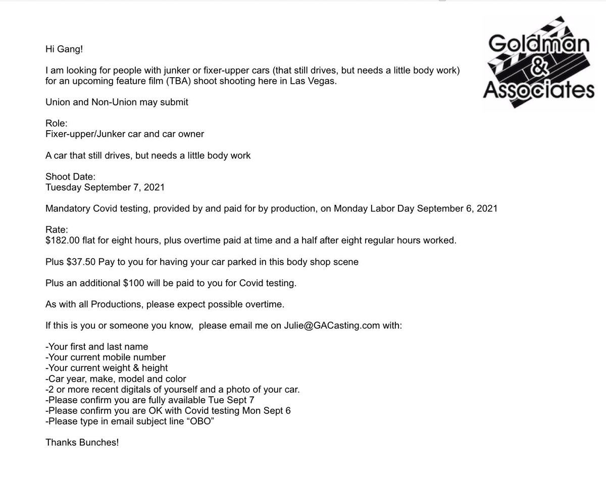 GACasting's tweet image. Looking for fixer-upper/junker cars and owners…