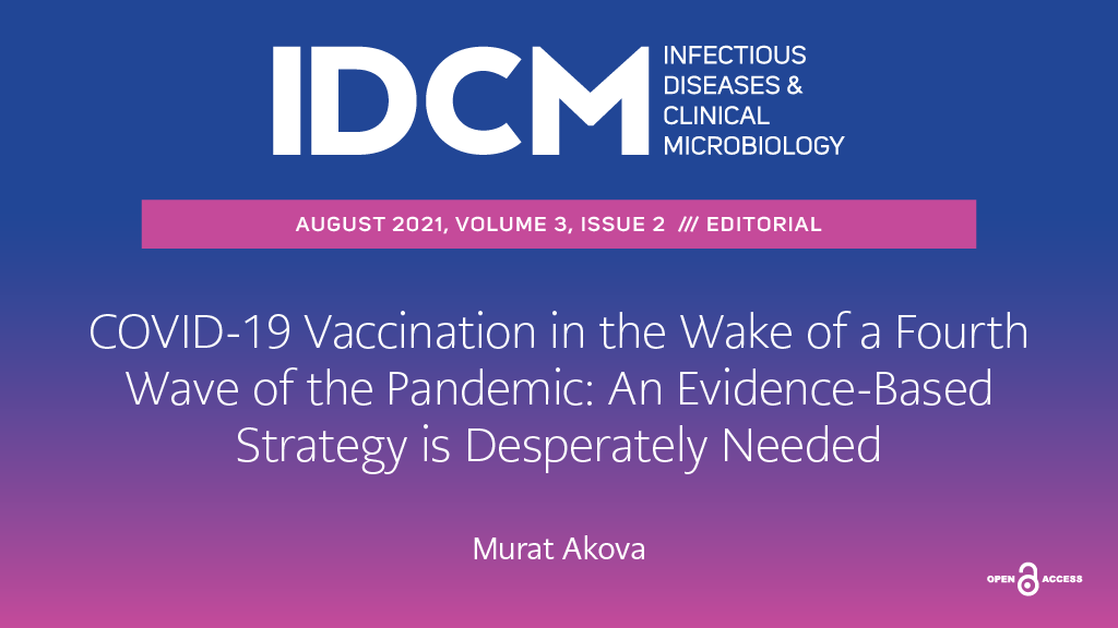 AUGUST 2021 ISSUE, EDITORIAL: COVID-19 Vaccination in the Wake of a Fourth Wave of the Pandemic: An Evidence-Based Strategy is Desperately Needed / Murat Akova idcmjournal.org/covid-19-vacci… #idcm #medicaljournal #infectiousdiseases #onlinejournal #openaccess #covid19 #covid19vaccin