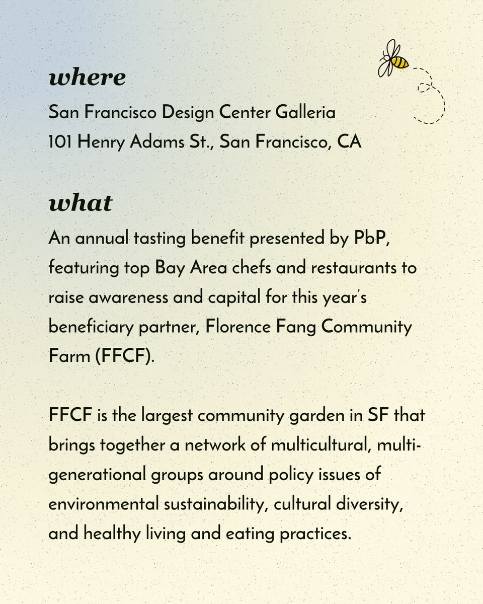 pbpsf's tweet image. Save the date for Plate by Plate: Saturday, November 6th, 2021. Ticket and vendor announcements coming soon!  👀

#platebyplatesf2021