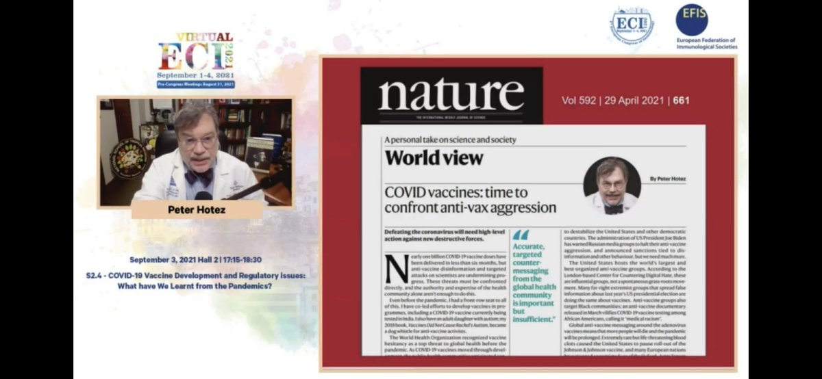 What a fascinating talk! We heard from esteemed Peter Hotez. Thank you for joining us at virtual #ECI2021