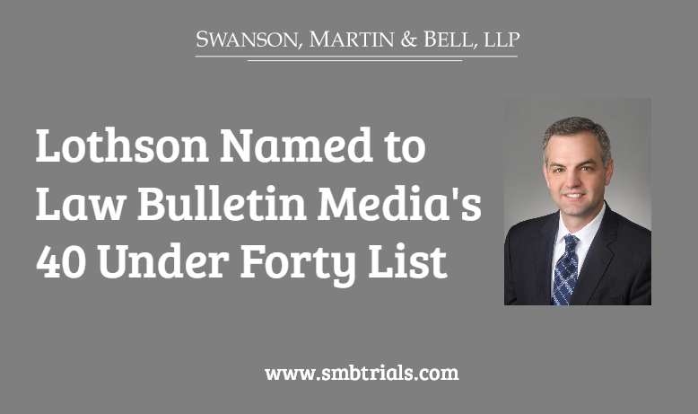 SMBTrials's tweet photo. Congratulations to SMB partner Andrew Lothson on being named to @lawbulletin_med's 40 Under Forty list for 2021! SMB is proud that its attorneys have been named to this list for seven consecutive years. 
https://t.co/b5eomhwFD6 https://t.co/Z5eZgf5j3M