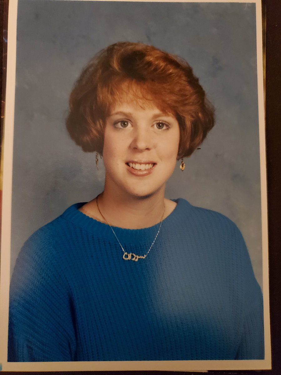 LoneStarCupcake's tweet photo. .@SluggoDoug my 80s look - 1985 school photo. Major mollyvibes. https://t.co/WgQGhWQVeL