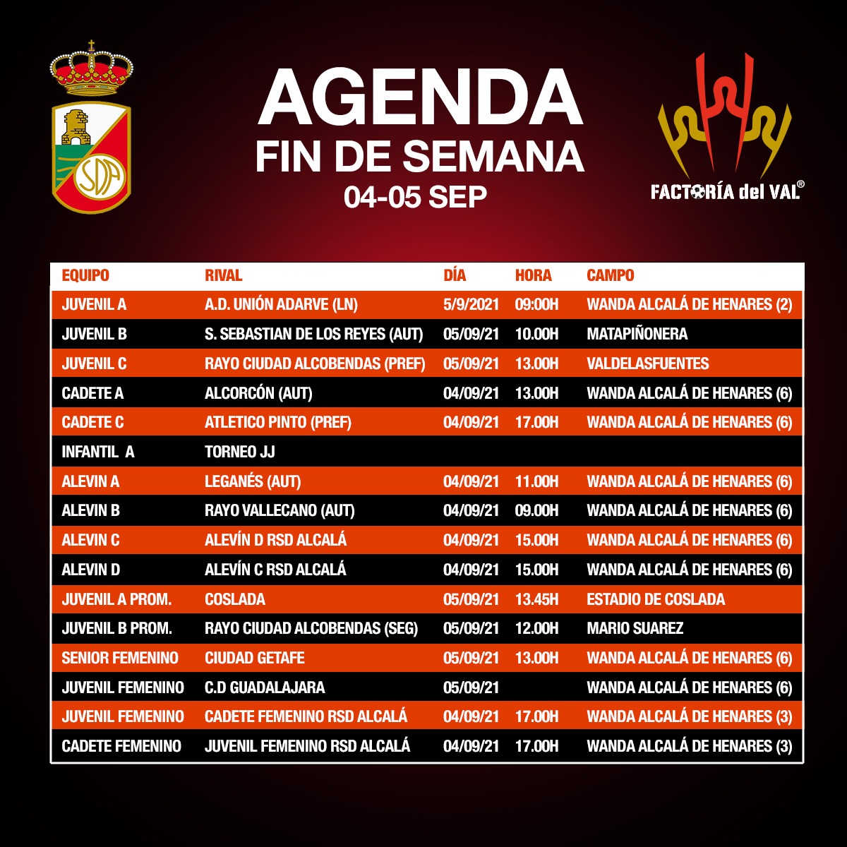 PRETEMPORADA

Estos son los partidos que disputarán los equipos de #LaFactoriaDelVal este fin de semana. 

🇲🇨 ¡Vamos Rojillos! 🇲🇨