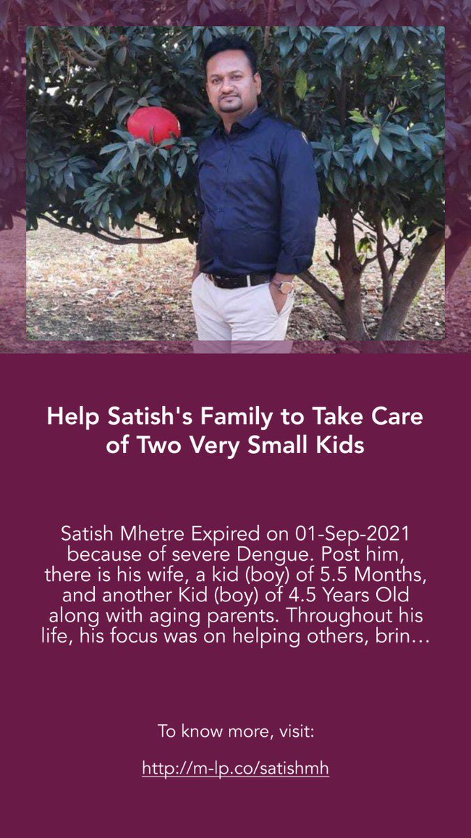ydmuley's tweet photo. Loosing your Best Friend early in life is very painful, more so difficult to the Wife, Small Kids of 5.5 Months and 4.5 Years Old and elderly parents who are left behind. 

Help me to raise funds for the Family in need.

https://t.co/HPnTTwn5ef

#fundraising #donation #help #doit https://t.co/4yGuF0KjyP
