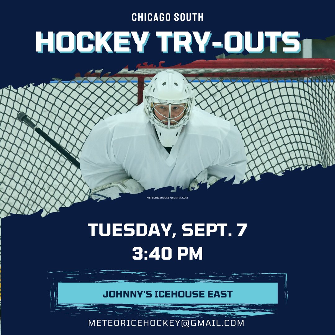 Boys Hockey Tryouts. Contact meteoricehockey@gmail.com