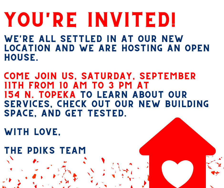 Come join us on September 11th for our Open House! Come and go as you please. All are welcome! #gettestedICT
