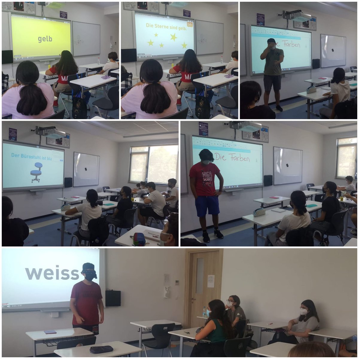 #UğurdaYazKursu kapsamında 9. Sınıf öğrencilerimizle Almanca dersinde eğlenerek renkler "die Farben" konusunu öğrendik. Wir haben die Farben gelernt. 🟥🟧🟨🟦🟩🟪⬛