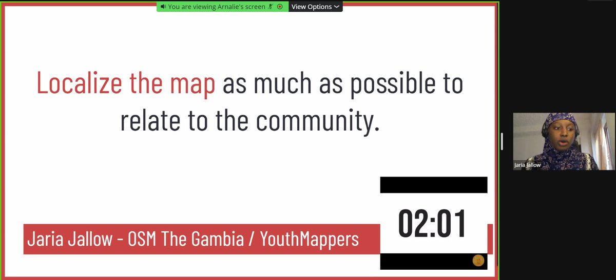 hotosm's tweet photo. @Swieta @OSM_CD @sshariar1991 @osmbd @BoiledBhoot @youthmappers @SharonKE_ @OSMKenya @NataliaSArruda @NarceliodeSa @OpenStreetMapBR @JallowJaria of @youthmappers and OSM Gambia suggests localizing the map as much as possible, making it relevant for members, in order to maintain passion and interest. https://t.co/ZEnkOBimNR