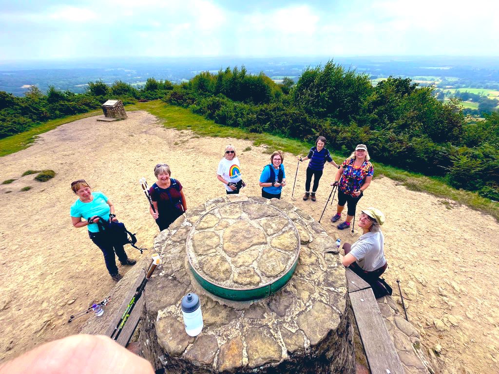 On top of the world at Holmbury Hill today #SurreyHills #holmburystmary #britishnordicwalking #wearenordicwalking